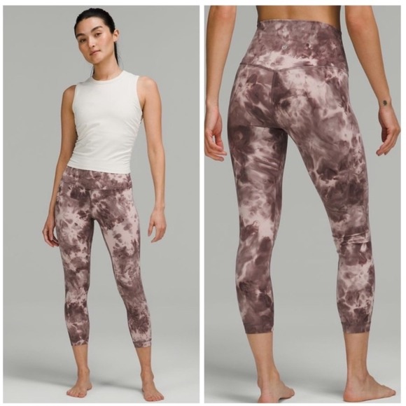 lululemon athletica Pants - Lululemon Align Crop 23" Size 8 Diamond Dye Mink‎ Berry Lunar Rock Shadow